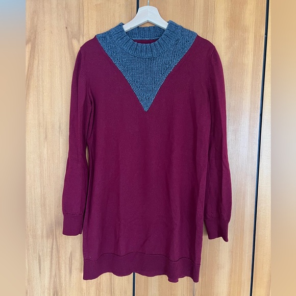 MM6 Wool Burgundy Sweater Dress - Picture 2 of 3
